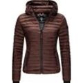 Steppjacke MARIKOO "Samtpfote" Gr. M (38), braun Damen Jacken Kurze ultraleichte Übergangsjacke mit Kapuze