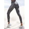 Leggings LASCANA ACTIVE "- Sportleggings" Gr. XS (32/34), N-Gr, schwarz Damen Hosen mit Zebramuster