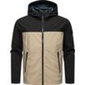 Softshelljacke RAGWEAR "Shellwie Block" Gr. M (50), beige (sand) Herren Jacken wasserdichte Übergangsjacke mit großer Kapuze