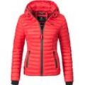 Steppjacke MARIKOO "Samtpfote" Gr. L (40), rot Damen Jacken Kurze ultraleichte Übergangsjacke mit Kapuze