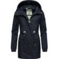 Outdoorjacke NAVAHOO "Neophee", Damen, Gr. S (36), blau, Obermaterial: 100% Polyester (recycelt), Futter: 100% Polyester (recycelt), Ärmelfutter: 100% Polyester (recycelt), Basic, figurumspielend Po-bedeckend, hoch geschlossener Ausschnitt, Langarm Ärmel ohne Ärmelschlitz elastischer Bund mit innenliegendem Gummizug, Jacken, Damen Übergangs Parka aus recycelten Materialien