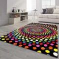 Teppich Kurzflor Bunt Wohnzimmer Patchwork Wellen Punkte Farbig Modern,160x230 cm, B416