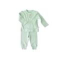 biorganic Pyjama Soft Modal Shirt & Hose Baby Set für Jungen und Mädchen Unisex (Pyjama-Set, 2 tlg., Langarmshirt + Hose) gerippte Textilstruktur, 50% Bio-Baumwolle 50% Modal Größe 62-80, grün