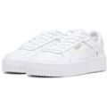 Sneaker PUMA "Carina Street Sneakers Mädchen" Gr. 37.5, weiß (white gold) Kinder Schuhe