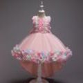 Little-Anan Kinder Kleinkind Mädchen Kleid Ärmellose Schleife Knoten 3d Blume Prinzessin Kleider Kinder Tutu Mädchen Schleppendes Ballkleid