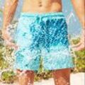 Mulanhua Sommer Herren Temperaturempfindliche Farbwechselnde Strandhose Badehose Shorts