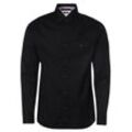 Tommy Hilfiger Hemd Herren Regular Fit Baumwolle Button-Down, schwarz