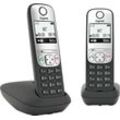 Gigaset A690 Duo Schnurloses DECT-Telefon (Mobilteile: 2), schwarz