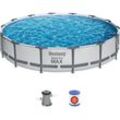 Framepool BESTWAY "Steel Pro MAX™", grau, B:427cm H:84cm L:427cm Ø:427cm, Schwimmbecken, Ø 427 x 84 cm