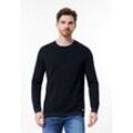 Rundhalspullover STREET ONE MEN Gr. S (48), blau (deep navy blue) Herren Pullover Rundhalspullover in Unifarbe