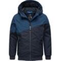 Winterjacke RAGWEAR "Jowell" Gr. 128, blau (navy) Jungen Jacken Winterjacken sportliche Winter-Outdoorjacke mit Kapuze