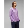 Strickpullover STREET ONE Gr. 40, lila (soft pure lilac melange) Damen Pullover Rundhalspullover