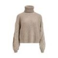 VILA Rollkragenpullover 'Oa' Fungi Melange, Unifarben, Grau - Gr. L