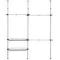 tectake® Teleskop-Garderobensystem, variabel verstellbar, standfest, 150 - 210 x 38 x 160 - 320 cm