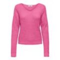 JDY V-Pullover 'Ellen' Ibis Rose, Unifarben, Pink - Gr. XL