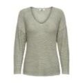 JDY V-Pullover 'More' Seagrass, Unifarben, Grün - Gr. S