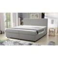 Boxspringbett 180x200 Hotelbett Bonellfederkern Bett mit Topper Paxos 4 hellgrau