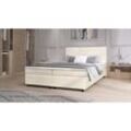 Boxspringbett Paxos Cordstoff Beige 180x200 Hotelbett Bonellfederkern Bett