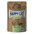 Happy Cat Pouchbeutel Bio Huhn mit Ente 12 x 85g getreidefreies Katzenfutter