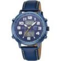 Funkchronograph ETT "Hunter, EGS-11450-32L" Armbanduhren blau Herren Armbanduhr, Herrenuhr, Stoppfunktion, Datum, Solar