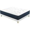 Bett 140 x 200 cm Boxspring und Memory-Foam-Matratze BENJI