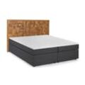 Boxspringbett 180x200 Holz Mosaik Schlafzimmer Bett Doppelbett Ehebett Topper