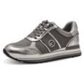 Plateausneaker TAMARIS Gr. 36, grau (grau kombiniert) Damen Schuhe Sneaker Freizeitschuh, Halbschuh, Schnürschuh in veganer Verarbeitung