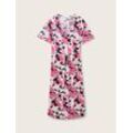 TOM TAILOR Damen Kleid mit Print, rosa, Allover Print, Gr. 36