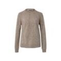 Grobstrick-Pullover mit Zopfmuster - Taupe/Meliert - Gr.: XXL