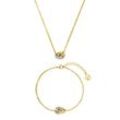 Pure Necklace & Bracelet Set Gold