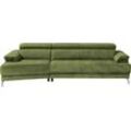 Ecksofa EGOITALIANO "Soul, extravagantes Designsofa, Megasofa, super bequem, tolle Details", grün (kiwi), B:246cm H:99cm T:140cm, Sofas, mit Trapez-Abschlußelement, inkl verstellbarer Kopfteile