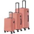 Trolleyset TRAVELITE "BALI 4w L/M/S" orange (koralle) Koffer-Sets Koffer Trolleys Kofferset Reisegepäck Reisekoffer Hartschallenkoffer TSA Schloss