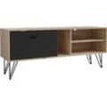 TV-Bank FORTE "Neyle" Sideboards Gr. B/H/T: 137,8 cm x 58 cm x 41,5 cm, schwarz (artisan eiche, schwarz) Breite ca. 139 cm