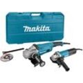 2er-Set Makita Maschinen - Schleifer ø 125 mm 840 w + Schleifer ø 230 mm 2200 w - Im Koffer - DK0053G