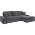 Ecksofa TRENDMANUFAKTUR "Indie II, tolle Detailverarbeitung, bequem und komfortabel im Sitz", grau (anthrazit), B:246cm H:86cm T:155cm, Struktur fein (100% Polyester), Luxus-Microfaser (100% Polyester), Struktur (100% Polyester), Sofas, XL und XXL, wahlweise mit Bettfunktion, L-Form