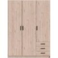 Kleiderschrank HOME AFFAIRE "Sprint Drehtürenschrank, Aufbewahrung Kasten Schrank Stauraum" Schränke Gr. B/H/T: 147 cm x 200,4 cm x 49,8 cm, braun mit 3 Türen und Schubladen, Einlegeböden, Kleiderstange