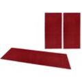 Bettumrandung HANSE HOME "Pure 100" Gr. B/L (Brücke): 70 cm x 140 cm (2 St.) B/L (Läufer): 70 cm x 240 cm (1 St.), U-förmig, rot Bettumrandungen Kurzflor, Unifarben, Teppich, Bettläufer, Bettvorleger, Teppichläufer