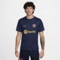 FC Barcelona Academy Pro Home Nike Dri-FIT Pre-Match Kurzarm-Fußballoberteil (Herren) - Blau