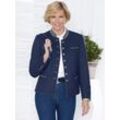 Kurzblazer CLASSIC "Blazer", Damen, Gr. 42, blau (marine), 50% Polyester, 50% Wolle, Langarm, Blazer