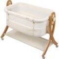 Beistellbett BABYGO "SidebySide, weiß/beige" Gr. Liegefläche B/L: 49cm x 85cm, kein Härtegrad, weiß (weiß, beige) Baby Babybetten mit Schaukelfunktion