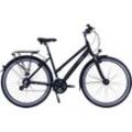 Trekkingrad HAWK BIKES "Trekking Lady Premium Black" Fahrräder Gr. 44 cm, 28 Zoll (71,12 cm), schwarz für Damen und Herren