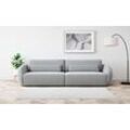 Big-Sofa PLACES OF STYLE "Covile", grau (ashgrau), B:306cm H:80cm T:110cm, 90% PES, 10% Nylon, Sofas, Breite 306 cm, 2 Zierkissen inklusive, Chenille