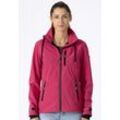 Softshelljacke DEPROC ACTIVE "DECORAH PEAK V WOMEN", Damen, Gr. 34 (XS), rot (azalea), 96% Polyester; 4% Elastan, casual, tailliert, Langarm gerader Abschluss mit verstellbarem Klettverschluss,mit Windstopper, Jacken, mit abnehmbarer Kapuze