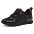 Keilsneaker TAMARIS Gr. 36, bunt (schwarz, kupferfarben) Damen Schuhe Sneaker Freizeitschuh, Halbschuh, Schnürschuh mit Außenreißverschluss
