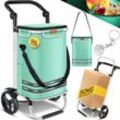 KESSER® Einkaufstrolley klappbar mit 56L Kapazität und belastbar bis 50kg 3in1 Trolley Sackkarre & Umhängetasche Faltbarer Einkaufswagen inkl. Kühlfach & Einkaufschip Treppensteiger