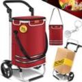 KESSER® Einkaufstrolley klappbar mit 56L Kapazität und belastbar bis 50kg 3in1 Trolley Sackkarre & Umhängetasche Faltbarer Einkaufswagen inkl. Kühlfach & Einkaufschip Treppensteiger