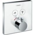 Hansgrohe Thermostat Unterputz ShowerSelect Glas 2 Verbraucher weiss/chrom, 15738400 , 15738400 15738400