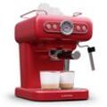 Klarstein Klarstein Espresso Siebträgermaschine mit Milchaufschäumer, 1,2L Retro Mini-Espressomaschine mit Siebträger, 950 W Kaffeemaschine Klein,