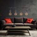 Globo - Pendelleuchte Hängelampe Esstischleuchte Industrial Pendellampe Wohnzimmer, Metall grau antik, 4x led Filament 7W 700Lm warmweiß, LxH 90x120