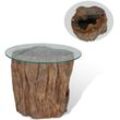 Couchtisch Teak Glas 50x40 cm Vidaxl